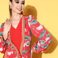 Ahalyaa Floral Printed Tie-Ups Maxi Ethnic Dress | Swadesiicart