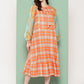 Ahalyaa Checked Tie-Up Neck Sequined Ethnic A-Line Midi Dress | Swadesiicart