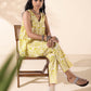 trueBrowns Lime Cotton Ikat Sleeveless Co-ord Set - Swadesiicart