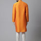 Even Apparels Orange Solid Kurta With Band Collar | Swadesiicart