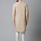 Indian Clothing Even Apparels Beige Solid Kurta With Band Collar | Swadesiicart