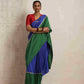 trueBrowns Blue Silk Ready To Wear Saree | Swadesiicart