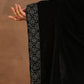 trueBrowns Black Velvet Embroidered Shawl | Swadesiicart