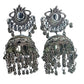 Tehzeeb Creations Women's Silver Colour Oxidised Earrings With Kundan And Mirror Work | Swadesiicart