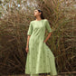 trueBrowns Green Cotton Dobby Embroidered Kurta Set | Swadesiicart