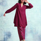 trueBrowns Magenta Velvet Co-Ord Set - Swadesiicart