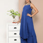InWeave Ink Blue Strappy Set With Mauve Print Floral Cape - Swadesiicart