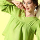 InWeave Women's Green Top With Multi Clr Harem Set - Swadesiicart