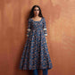 trueBrowns Blue Print Straight Kurta Set | Swadesiicart