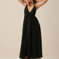 trueBrowns Black Slub Texture Sleeveless Dress | Swadesiicart