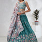 House of Panchhi Turquoise Blue Georgette Sequins And Thread Embroidery Lehenga Choli & Dupatta | Swadesiicart