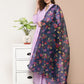 InWeave Women's Mauve Tiered Anarkali Kurta Set - Swadesiicart