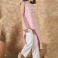 InWeave Pastel Peach Side Asymmetric Kurta Set - Swadesiicart