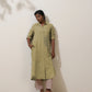 trueBrowns Fern Green Crochet Natural Cotton Kurta Pant Set | Swadesiicart