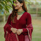 trueBrowns Pink Velvet Pleated Kurta | Swadesiicart