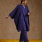trueBrowns Spectrum Blue Gold Cotton Oversized Round Co-Ord Set - Swadesiicart