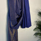 trueBrowns Electric Blue Metallic Saree | Swadesiicart