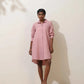 trueBrowns Pink Cotton Linen Dress | Swadesiicart