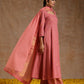 trueBrowns Blush Gold Cotton Anarkali Set | Swadesiicart