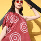 InWeave Women's Maroon Bandhani Motif One Shoulder Palazzo Set - Swadesiicart