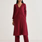 trueBrowns Maroon Angrakha Kurta Set | Swadesiicart