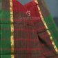 Maroon With Checks Pure Mangalgiri Cotton Saree By Gayathri Reddy Designer Studio | Swadesiicart