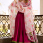 Pomcha Jaipur Magenta Lilly Anarkali Set | Swadesiicart