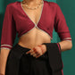 trueBrowns Maroon Silk Gota Blouse | Swadesiicart