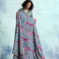trueBrowns Grey Printed Velvet Shawl | Swadesiicart