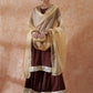 InWeave Women's Brown Gota Work Anarkali Kurta Set W Dupatta - Swadesiicart