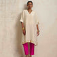 trueBrowns Ivory Tissue Kurta Co-ord Set - Swadesiicart