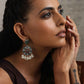 trueBrowns Silver Gold Tone Circular Stone Earrings - Swadesiicart