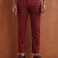 trueBrowns Men's Rust Cotton Twill Pants | Swadesiicart