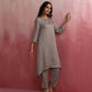 trueBrowns Grey High low Kurta Set | Swadesiicart