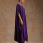 trueBrowns Violet Modal Satin Kaftan Kurta Set | Swadesiicart