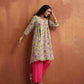 trueBrowns Yellow Print Anarkali Kurta Co-ord Set - Swadesiicart