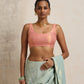 trueBrowns Peach Gold Metallic Blouse | Swadesiicart