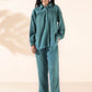 trueBrowns Turquoise Cotton Dobby Shirt Co-ord Set - Swadesiicart