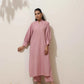 trueBrowns Pink Cotton Linen Kurta Pant Set | Swadesiicart