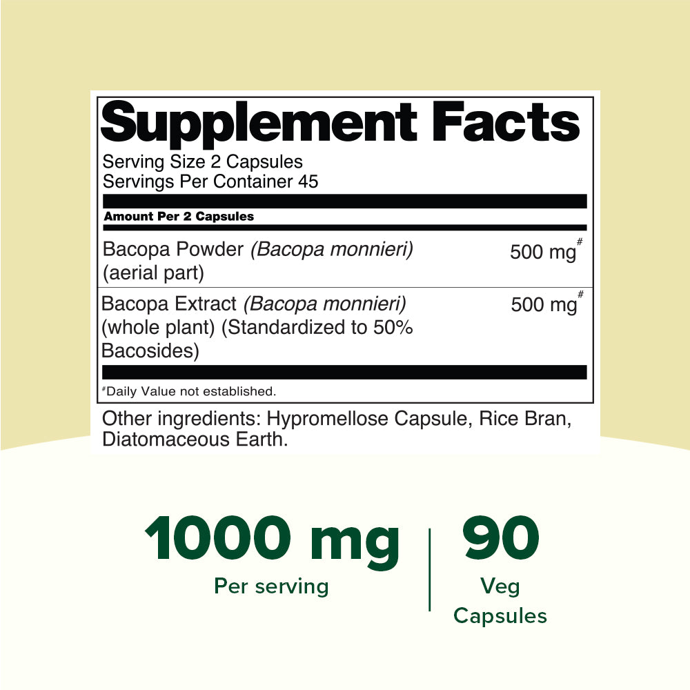 Bacopa 1000 mg High Strength Capsules