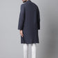 Even Apparels Blue Pure Cotton Kurta With Band Collar | Swadesiicart