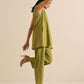 trueBrowns Green Dobby Sleeveless Co-Ord Set - Swadesiicart