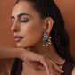 trueBrowns Silver Tone Pearl Drop Earrings | Swadesiicart