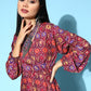InWeave Women's Wine Edgy Print Dress - Swadesiicart