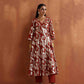 trueBrowns Rust Metallic Angrakha Kurta Set | Swadesiicart
