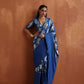 trueBrowns Blue Metallic Ready To Wear Saree | Swadesiicart