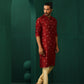 trueBrowns Men's Maroon Diamond Viscose Silk Long Kurta | Swadesiicart