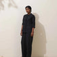 trueBrowns Black Cotton Linen Co-Ord Set - Swadesiicart