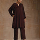 trueBrowns Cola Brown Modal Satin Relax Co-ord Set - Swadesiicart