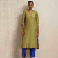 trueBrowns Green Tissue Straight Kurta Set | Swadesiicart